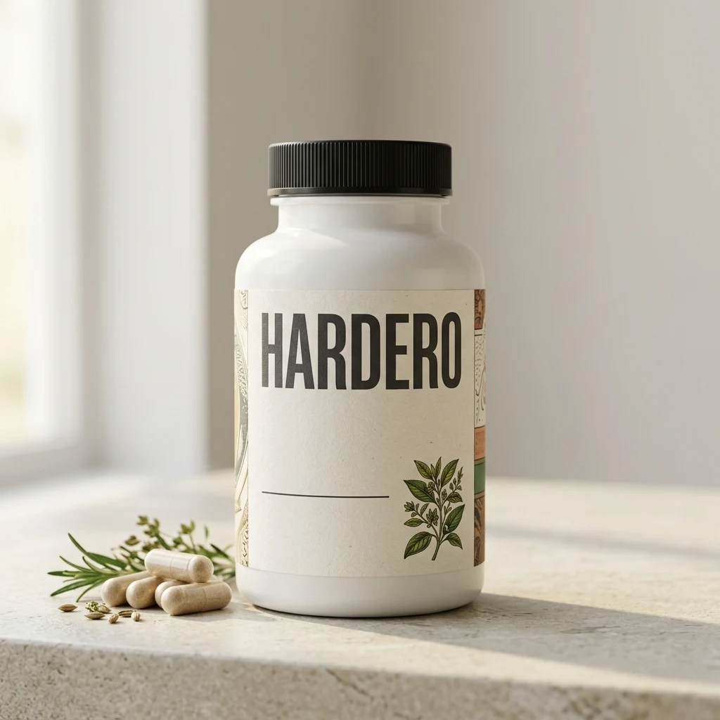 Hardero men's urinary health supplement bottle - dark navy matte capsule bottle